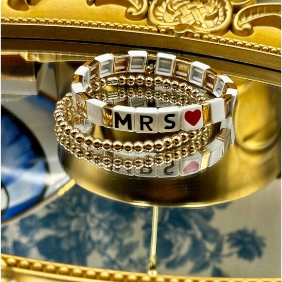 🆕 ROXANNE ASSOULIN 🧿 NWOT Mrs. Duo Bracelets - Set of 2 - PERFECT FOR BRIDES - Picture 3 of 16